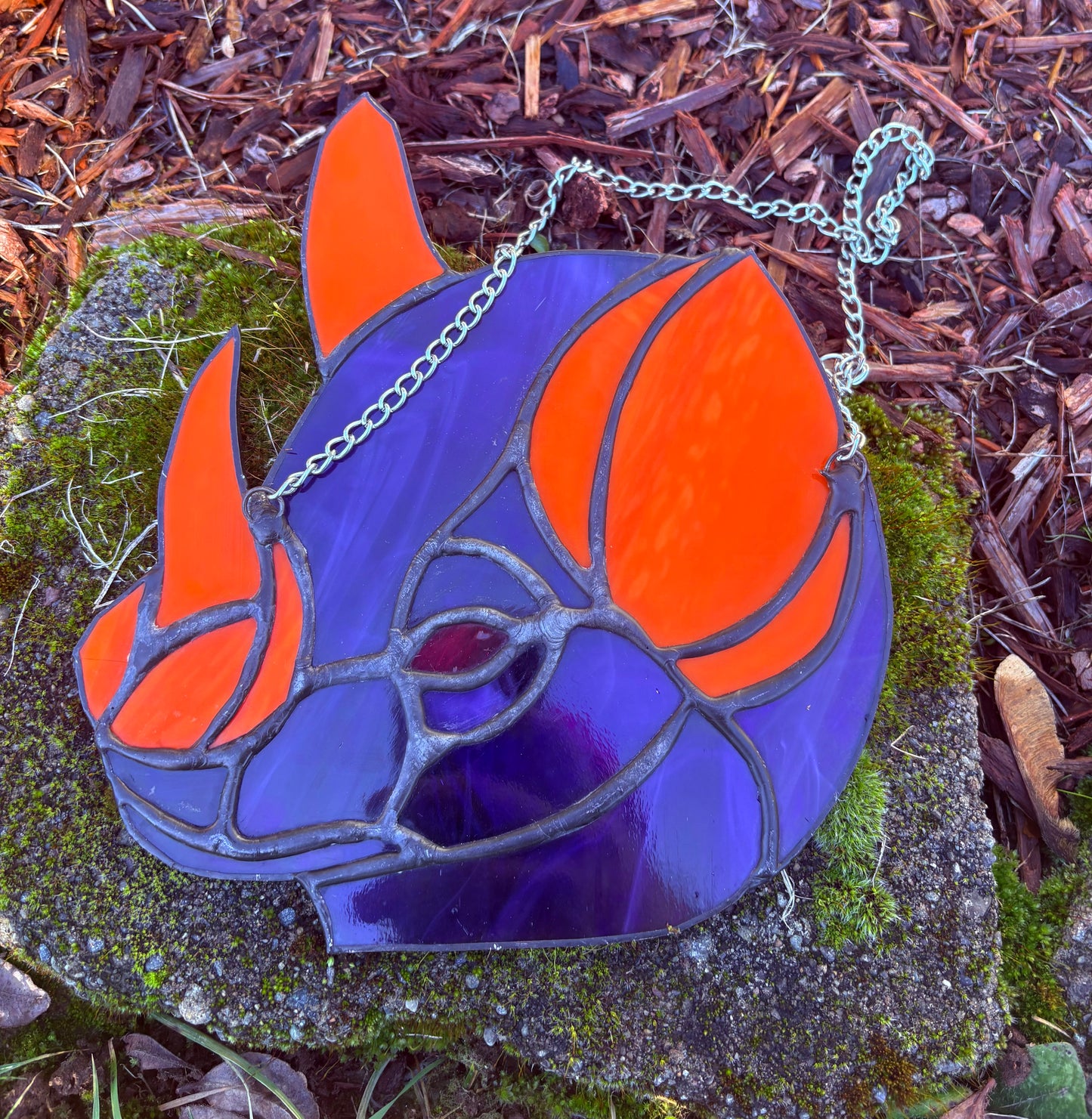 Purple and Orange Bat Suncatcher