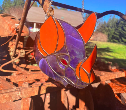 Purple and Orange Bat Suncatcher